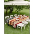 thumbnail image 5 of 60x120 Inch Outdoor Tablecloth with Umbrella Hole Zipper Rectangle Retro American Flag Rectangular Tablecloths Outside Waterproof Vintage Red Strip Star US Flag Patio Table Cover for Picnic Party, 5 of 8