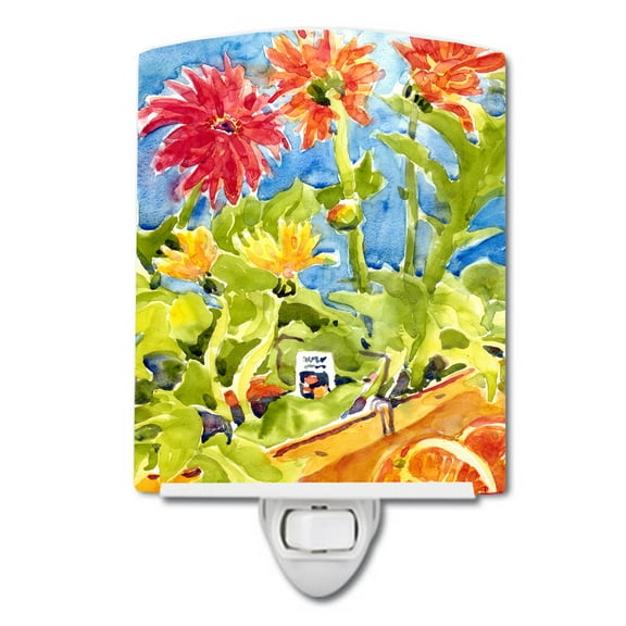 Caroline's Treasures 6038CNL Flower - Gerber Daisies Ceramic Night Light, 6x4x3", multicolor