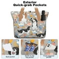 thumbnail image 2 of Tote Bag for Women - Cavalier King Charles Spaniel Dog and Flower Shoulder Bag - Large Utility Work Duffle Bag with Zipper Handbag for Travel, Work, Sprots, 2 of 5