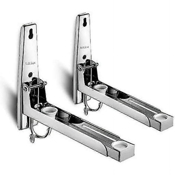 Soporte de microondas de acero inoxidable 304 con brazos telescópicos y ganchos Soporte de montaje en pared universal para horno microondas, parrilla y horno de hasta 40 kg Montaje en pared