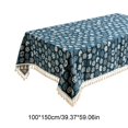 thumbnail image 3 of SLYNSHome Cotton Linen Tablecloth, 100x150 cm Printed Tassel Rectangular Table Cover, Washable Decorative Cloth for Dining Table Coffee Table Kitchen Home Decor, 3 of 7