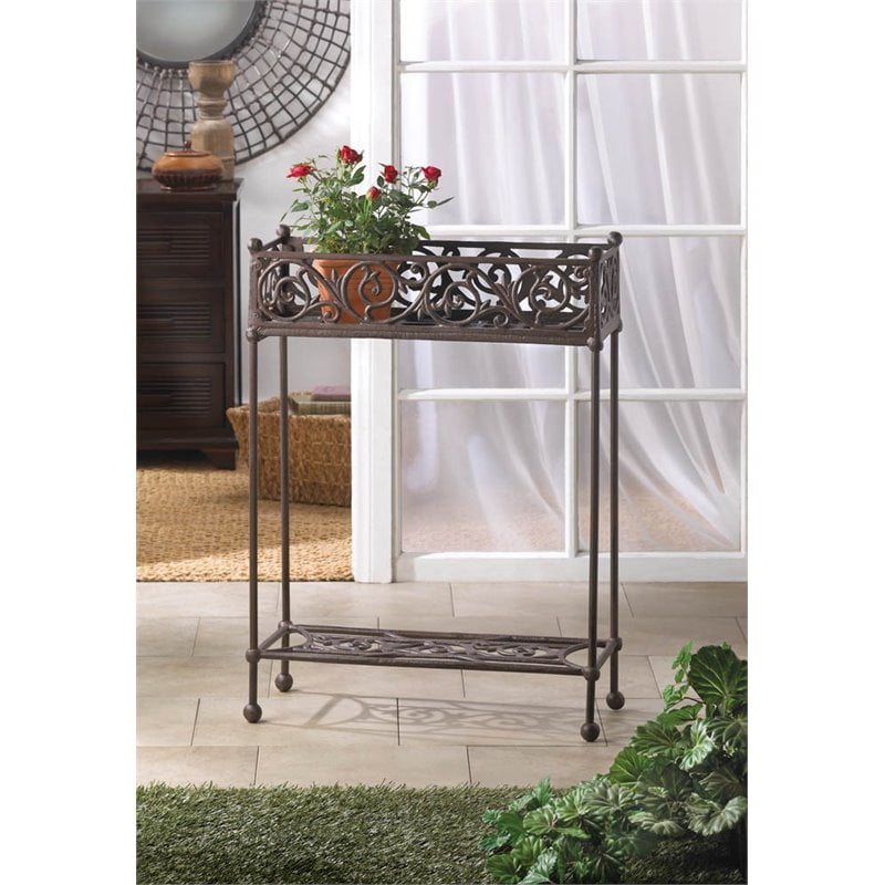 Zingz and Thingz 2 Tier Cast Iron Plant Stand in Black by Zingz & Thingz