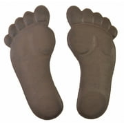 Pair Of Cast Iron Yard & Garden Stepping Stones - Human Footprints - Rust Brown