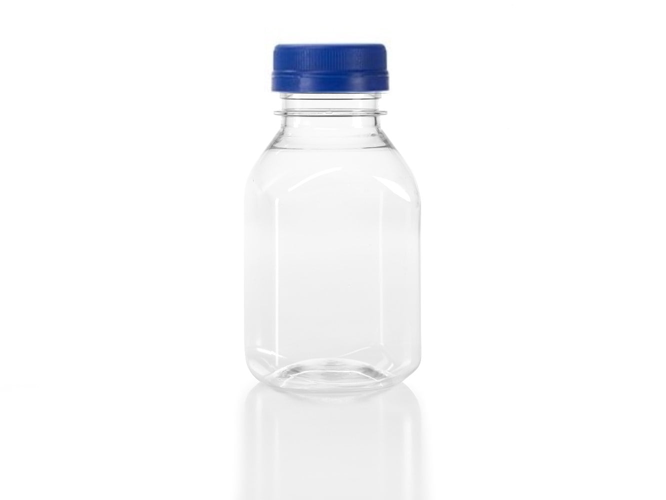 8 oz. Plastic Bottles with Blue Tamper Evident Caps, 6pack