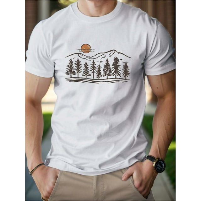 Sun Mountains Woods Men's Cotton T-shirt Comfortable Edition
