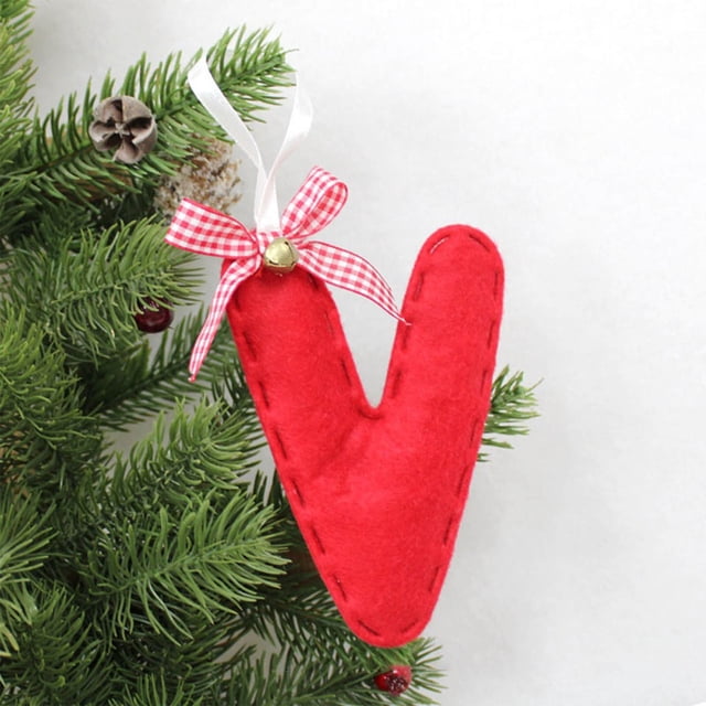 Adorno Colgante para Árbol de Navidad con 26 Letras | Adornos Navideños Personalizados para Hacer Tú Mismo | Decoración Colgante para Árbol de Navidad | Tema de Papá Noel | Paquete de 1