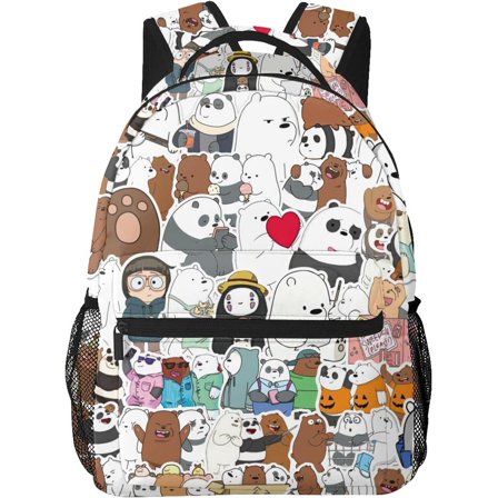 Cartoon Backpacks We Bare Anime Bears Adjustable Funny Laptop Backpack Double Shoulder Bag for Women Men Climbing Shopping Work