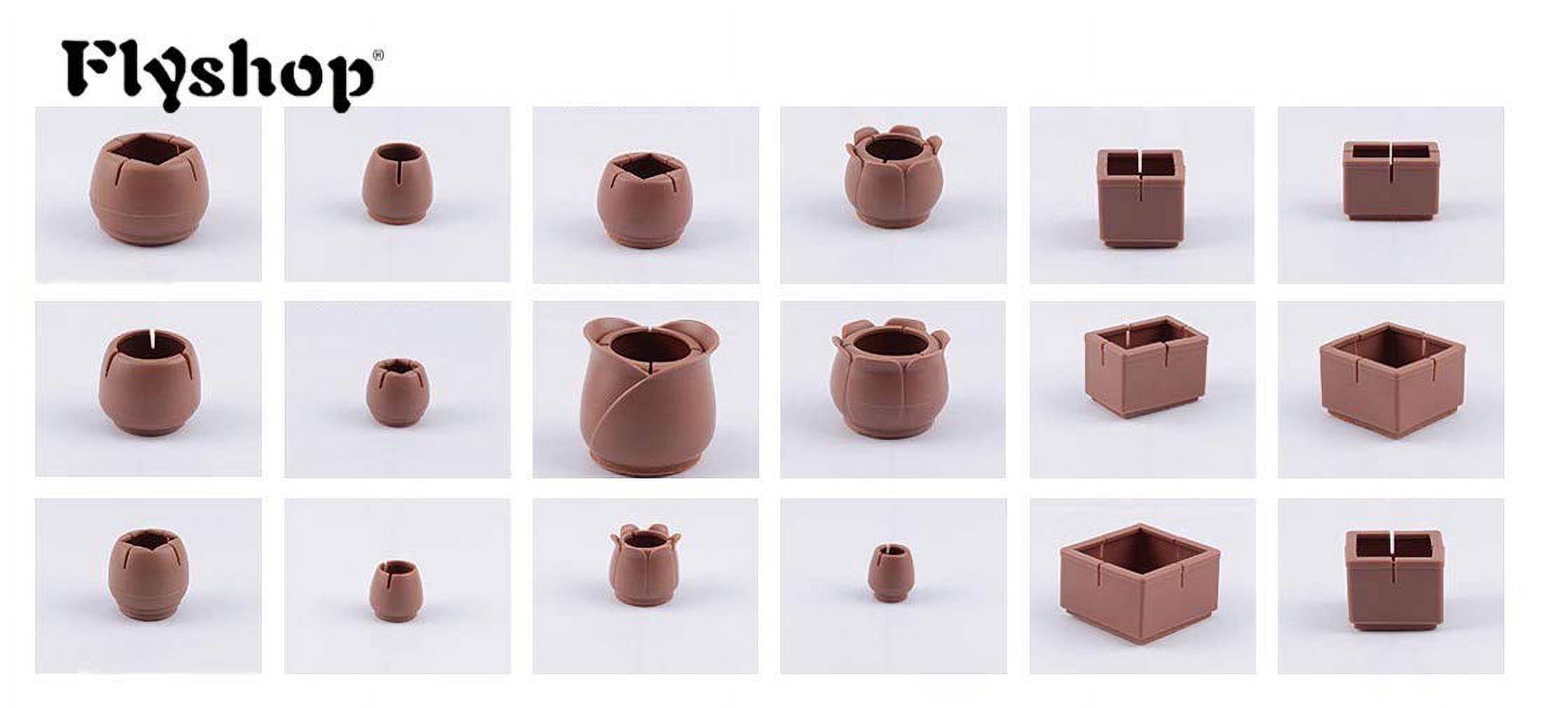 Flyshop 8PCS Round Chair Leg Caps with Felt Pads Durable PVC Protective Feet Cap Prevent Scratches Reduce Noise Felt Furniture Pads, Coffee Floor Protectors, 45 to 51 mm