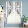 thumbnail image 6 of Black Boho Kitchen Window Curtains, Swag Curtains Valance for Bedroom Living Room Bathroom, Vintage Southwestern Geometric Stripes Rod Pocket Window Treatment Curtain Block Drapes 2 Panels 36"x63", 6 of 9