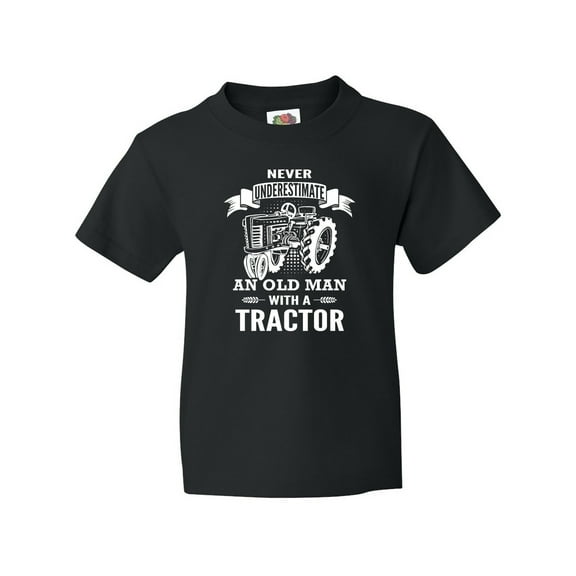 Inktastic Old Man Tractor Youth T-Shirt