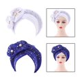 thumbnail image 1 of Turbante africano Yinane para mujer Azul rojo, 1 of 5