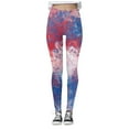 thumbnail image 3 of TOWED22 Womens American USA Flag Leggings Stripes Patriotic Yoga High Waisted Soft Red White Blue Patriotic Legging Pants(Blue,L), 3 of 5