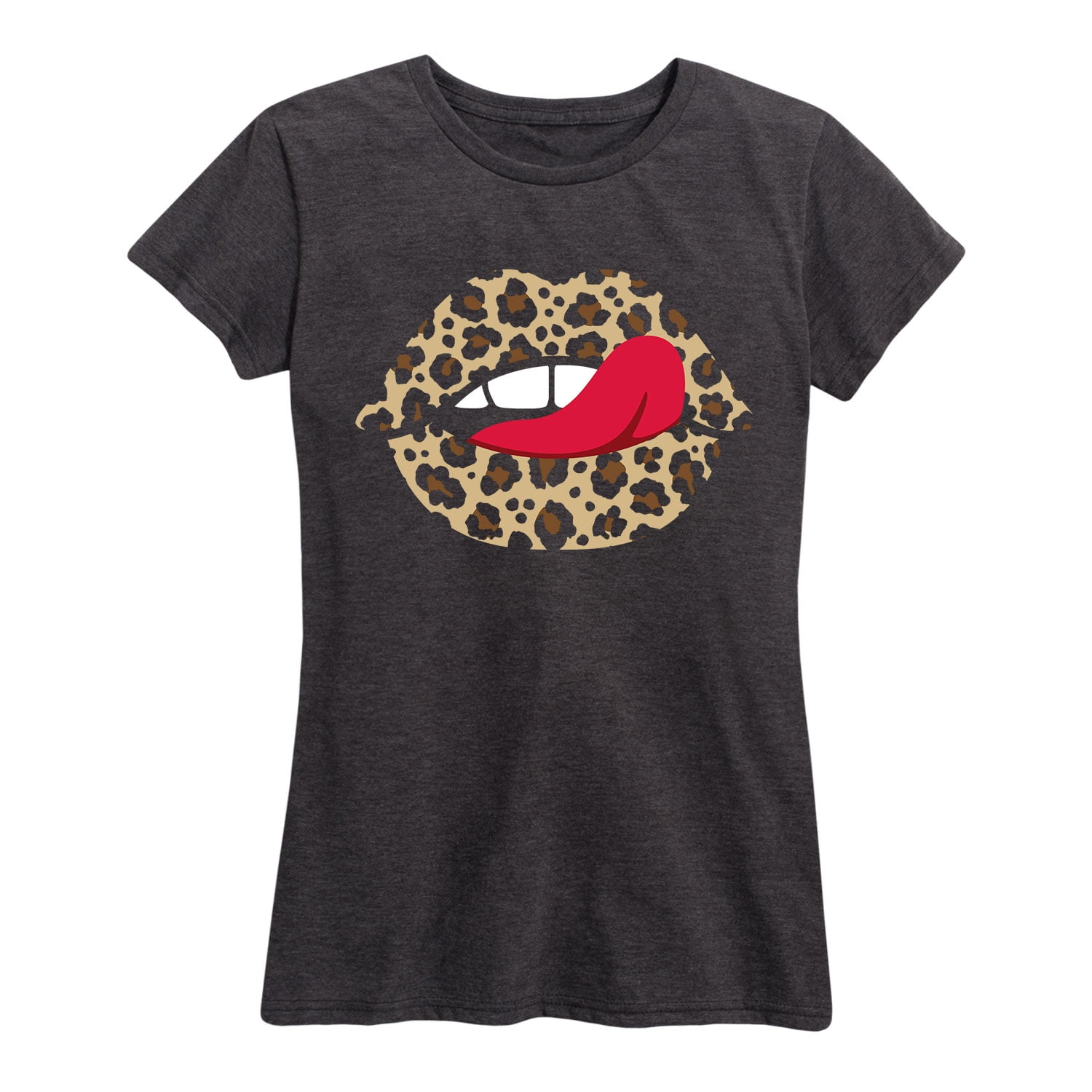 Buy Women's Leopard Lips Graphic T-Shirt Online Zambia Ubuy