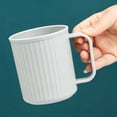 thumbnail image 3 of Toothbrush Holder Cup,Unbreakable Plastic Bathroom Cups,Vertical Striped Plastic Toothbrush Mug with Handle,Portable Reusable Tooth Brush Container for Family Travel Outdoor Camping, 3 of 8
