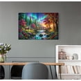 thumbnail image 4 of Northern Lights Aurora Borealis Canvas Wall Art Scenic Nature Landscape Prints Enchanted Forest Deer Waterfall Bridge Wall Decor for Living Room Bedroom Artwork, 4 of 8