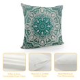 thumbnail image 4 of PHYHOO Grey and Teal Throw Pillow Cushion Cover, Mandala Colored Geometric Pattern of Flower Lines Display Artwork, Decorative Square Accent Pillow Case, Teal Grey White, 4 of 5