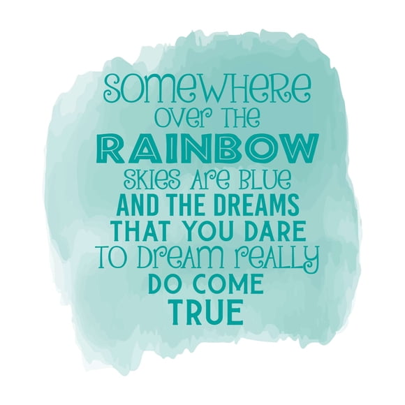 Family Somewhere Over The Rainbow Uplifting Quote Wall Decal Decoration The Dreams That You Dare to Dream Motivation Quotes Lasts Years and Easily Removable - Size: 9 In(W) x 10 In(H)