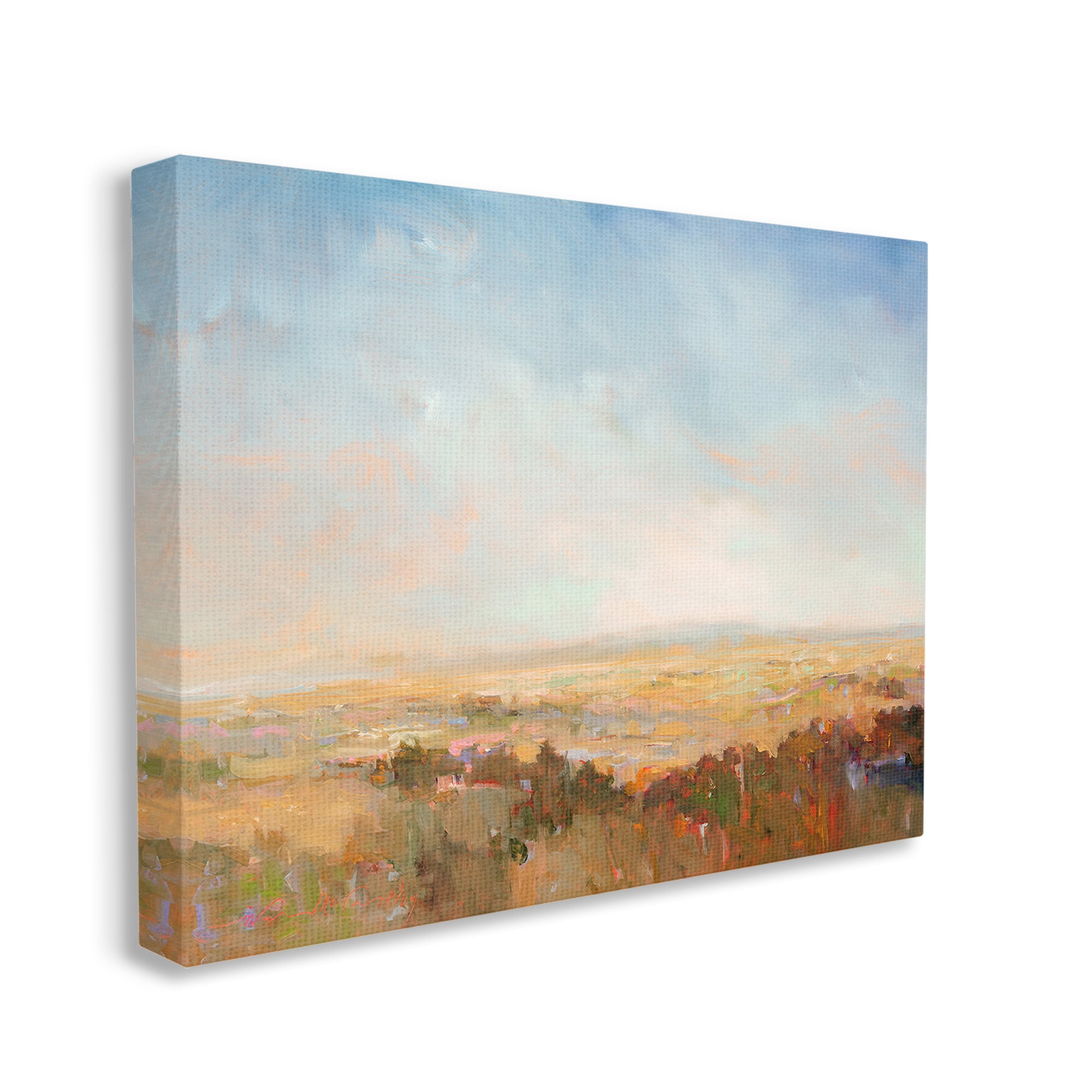 Stupell Industries Abstract Farmland Nature Landscape Painting Gallery Wrapped Canvas Art Print Wall Art, 30 x 24