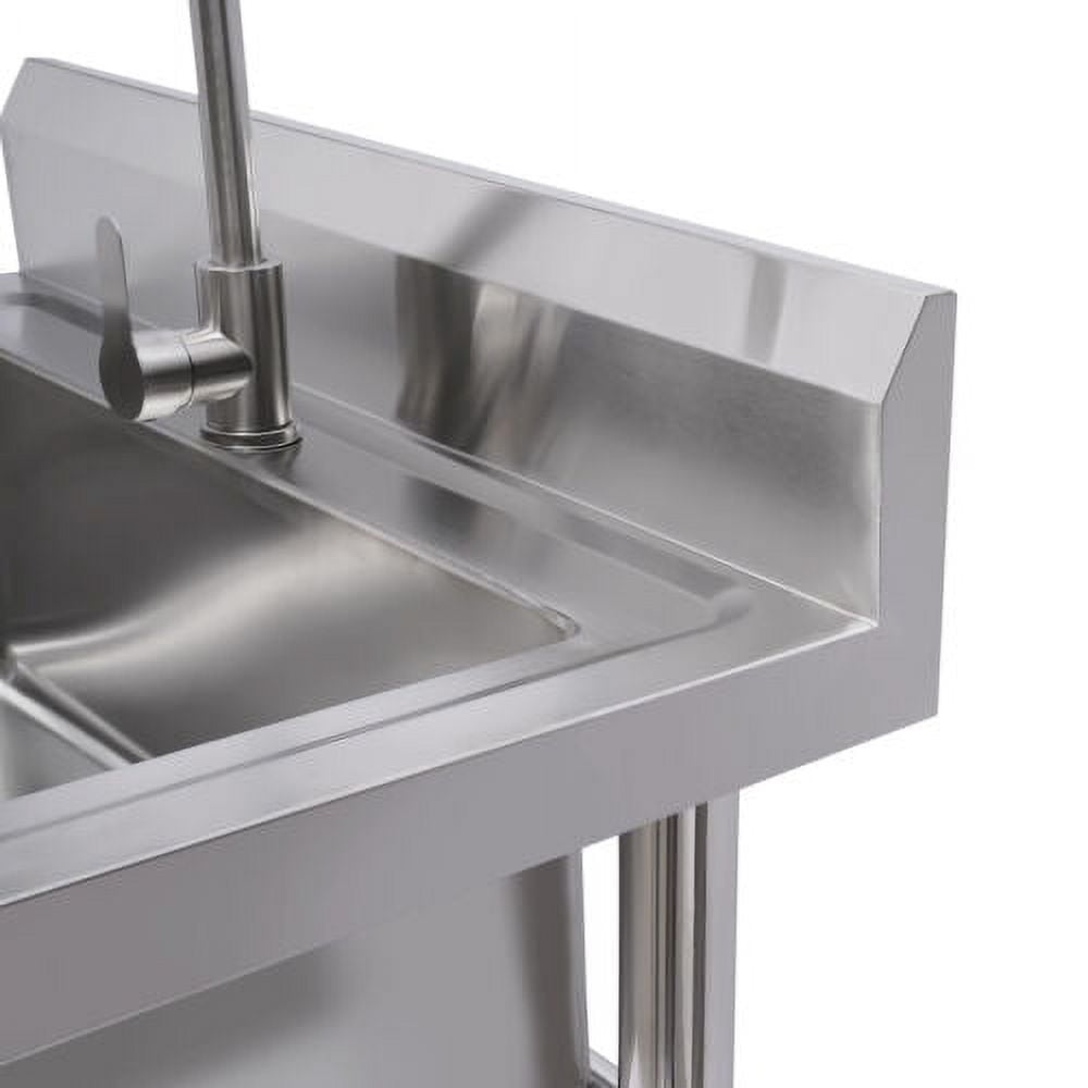 Commercial Utility Prep Sink Stainless Steel 1 Compartment w/Basins Backsplash