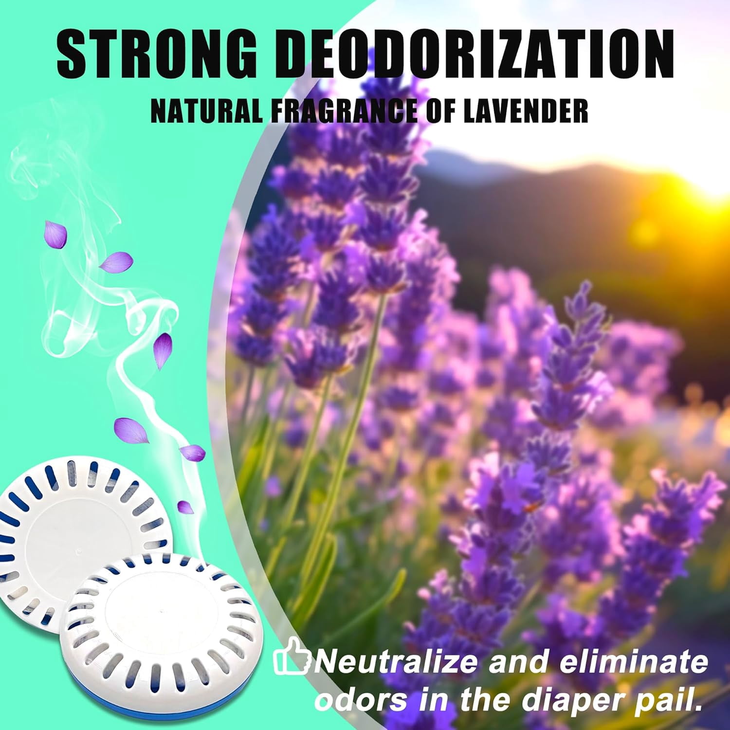 4-Pack Odor Eliminator Cartridge for Munchkin Step Diaper Pail, Lavender Scent Baking Soda Diaper Pail Deodorizer