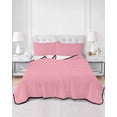 thumbnail image 3 of Quilts Twin XL Size, Pink Soft Comforter Bedding Set for Bed, Farmhouse Solid Pink Color Modern Art Lightweight Quilted Bedspread with Pillow Cover(2 Pieces) for All Season, 68x98 Inch, 3 of 6