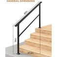 thumbnail image 5 of YUSAZENS 2 Pack 5 Step Outdoor Step Handrail, Aluminum Alloy Combined Iron Post Railing, Glossy Black, Complete Mounting Hardware and Tools, 5 of 5