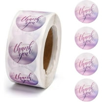 1 Roll 1 Inch Thank You Stickers Adhesive Roll Sticker Labels for Envelopes Mailers and Bags Purple 25mm 500pcs/roll