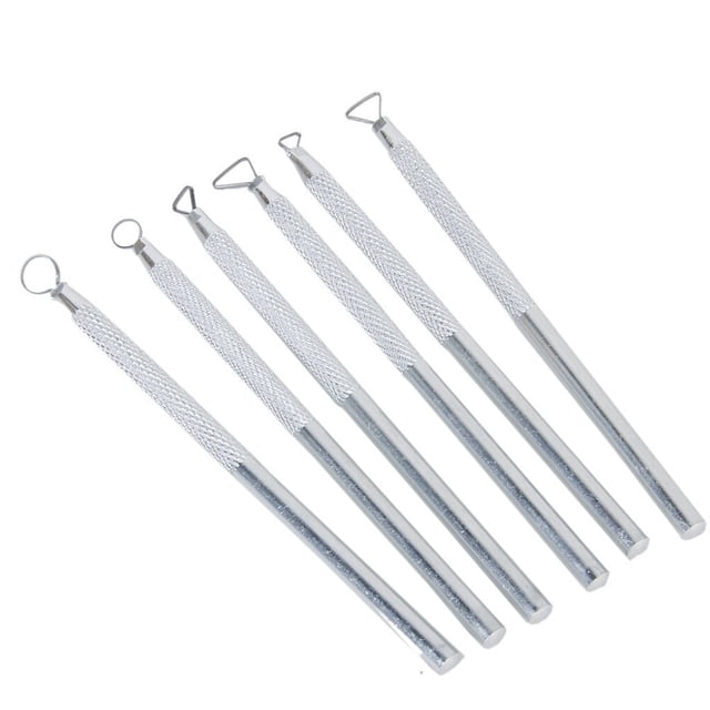 MasteelfCA 6pcs Aluminum Clay Pottery Sculpting Tools Set (Silver)
