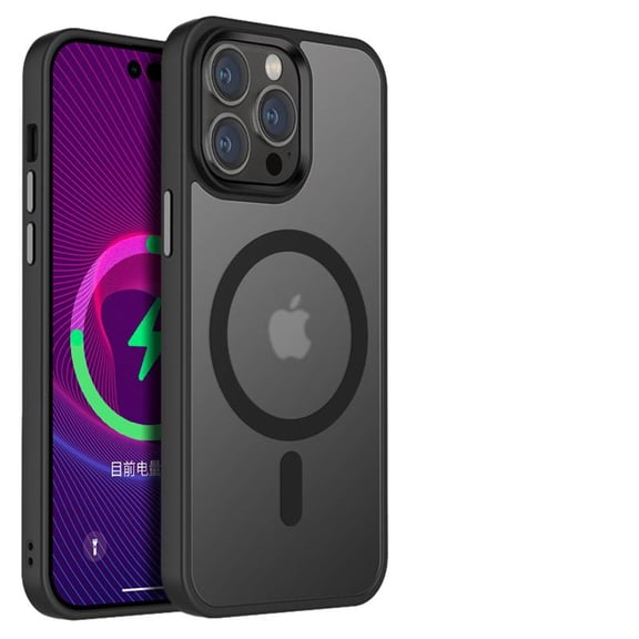 Cover for iPhone 14 Pro Max, Compatible with MagSafe Case,Slim Shockproof Lightweight Anti-Scratch Soft Bumper Matte Clear Back Case Cover, black