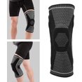 thumbnail image 2 of Knee Brace with Shockproof Silicone Padding, Knitted Nylon Non-Slip Leg Warmers for Running and Cycling, Black, 2 of 5