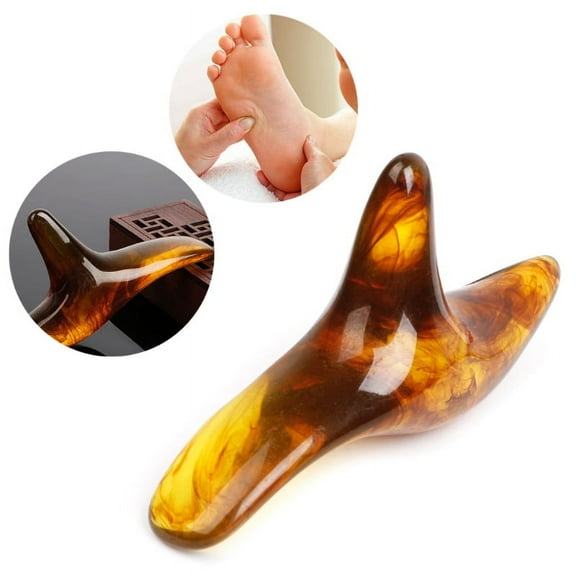 Amber Resin Wax Triangle Foot Feet Massager Gua Sha Acupuncture Shiatsu Tool