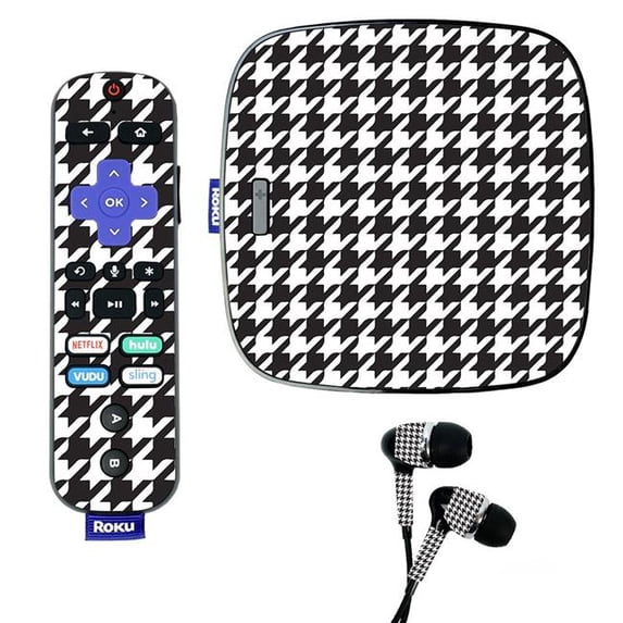 Skin Decal Wrap Compatible With Roku Ultra Sticker Design Houndstooth