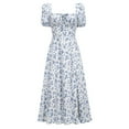 thumbnail image 1 of Kcodviy Robe d'Été Nouvelle pour Femme, Robe Confortable pour Femme, Tempérament, Imprimée, Fendue, Bouffante, Robe d'Été pour Dame, Robe à Manches, 1 of 5