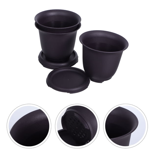 MERRYHAPY 3Jgo Macetas Negras Para Jardinería De Suculentas Con Y Incorporada