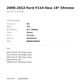 thumbnail image 2 of Ford F150 Wheel 2009-2012 18" New Replica AL3Z1007K, 2 of 2