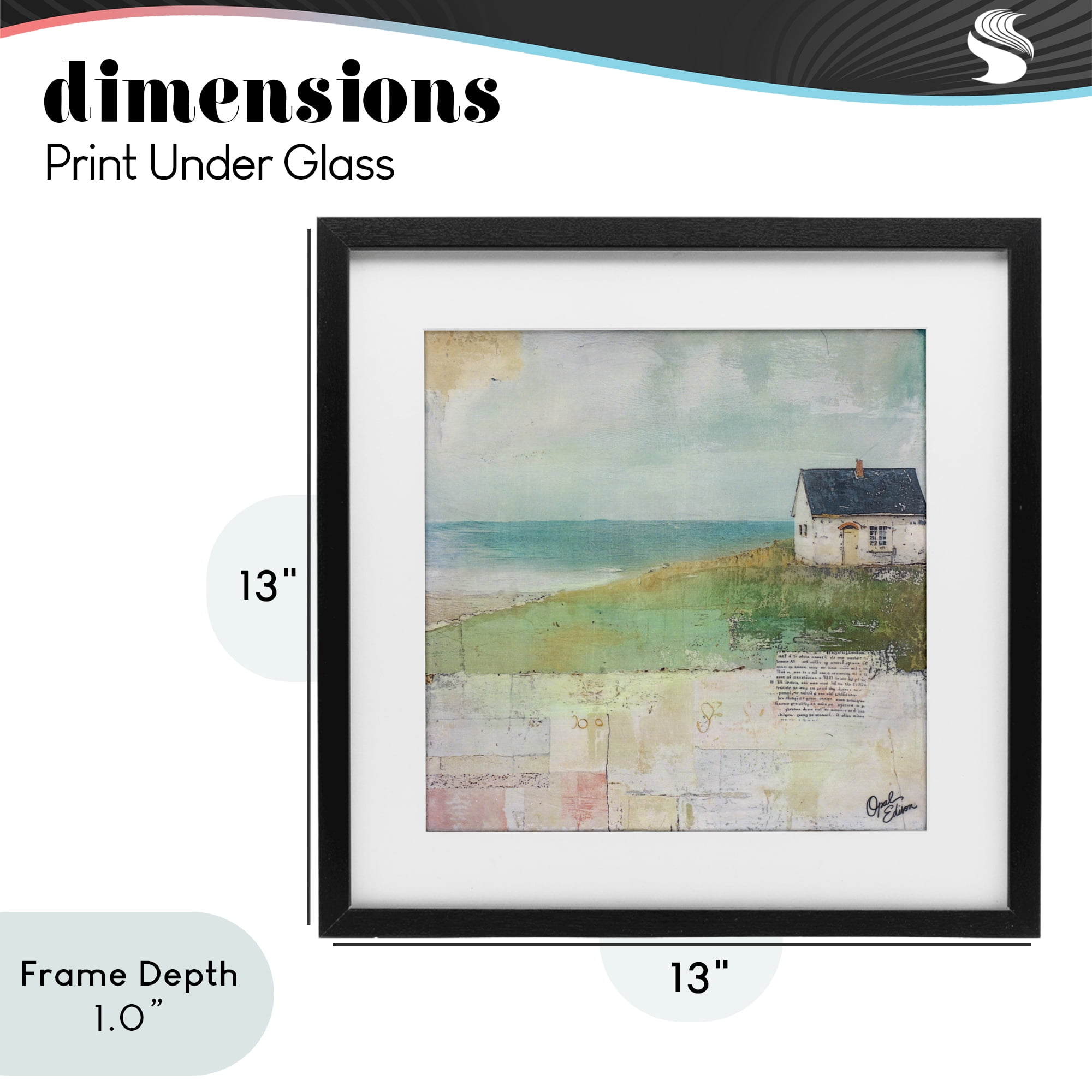 Stupell Industries Quiet Place By The Coast Black Framed Print Under Glass, design by Opal Edison