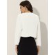 thumbnail image 3 of Chaqueta recortada para mujer Abrigo de invierno Bolero de manga larga con frente abierto de piel sintética blanco M, 3 of 6