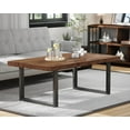 thumbnail image 3 of Rustic Living Room Table, Simple Industrial Rectangle Coffee Table, Modern Minimalist Farmhouse Wooden Center Table, Wood and Metal Vintage Coffee Table for Bedroom Office, Rustic Brown, 47 Inch, 3 of 13