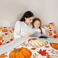 thumbnail image 5 of Manfei Thanksgiving Print 7 Pieces Full Size Bedding Sets,Halloween Themed Skull Full Size Bed in a Bag,Light Gray Reversible, 5 of 7