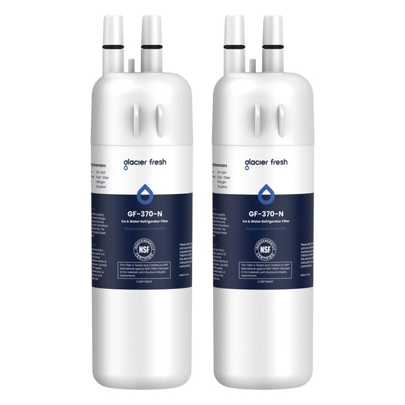 GLACIER FRESH EDR1RXD1 Refrigerator Water Filter Compatible with W10295370A, EDR1RXD1, WHR1RXD1, KAD1RXD1, Filter 1, W10295370, P4RFWB, P8RFWB2L, 46-9930, 46-9081 Refrigerator Water Filter 2 Pack