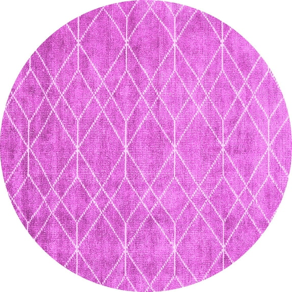 Ahgly Company Indoor Round Abstract Pink Contemporary Area Rugs, 7' Round