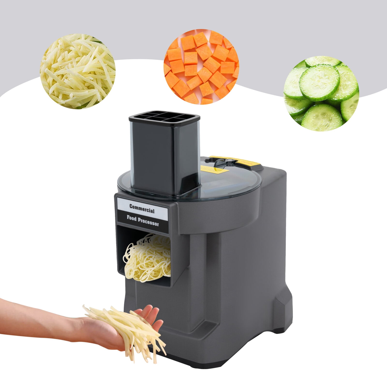 3-in-1 Black Corded Electric Commercial Vegetable Processor Egetable Slicer Shredder Dicer with 3 Blades