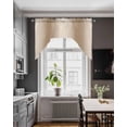 thumbnail image 4 of Beige Ombre Kitchen Swag Valances for Windows, Khaki Modern Art Farmhouse Swag Valances Curtains for Living Room, Rod Pocket Window Treatments for Bathroom, Bedroom, Cafe, 56"x36", 4 of 6
