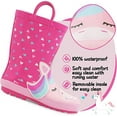 thumbnail image 3 of Kushyshoo Kids Rain Boots Heart Unicorn Print Girls Rubber Boots with Handles 2M, 3 of 8