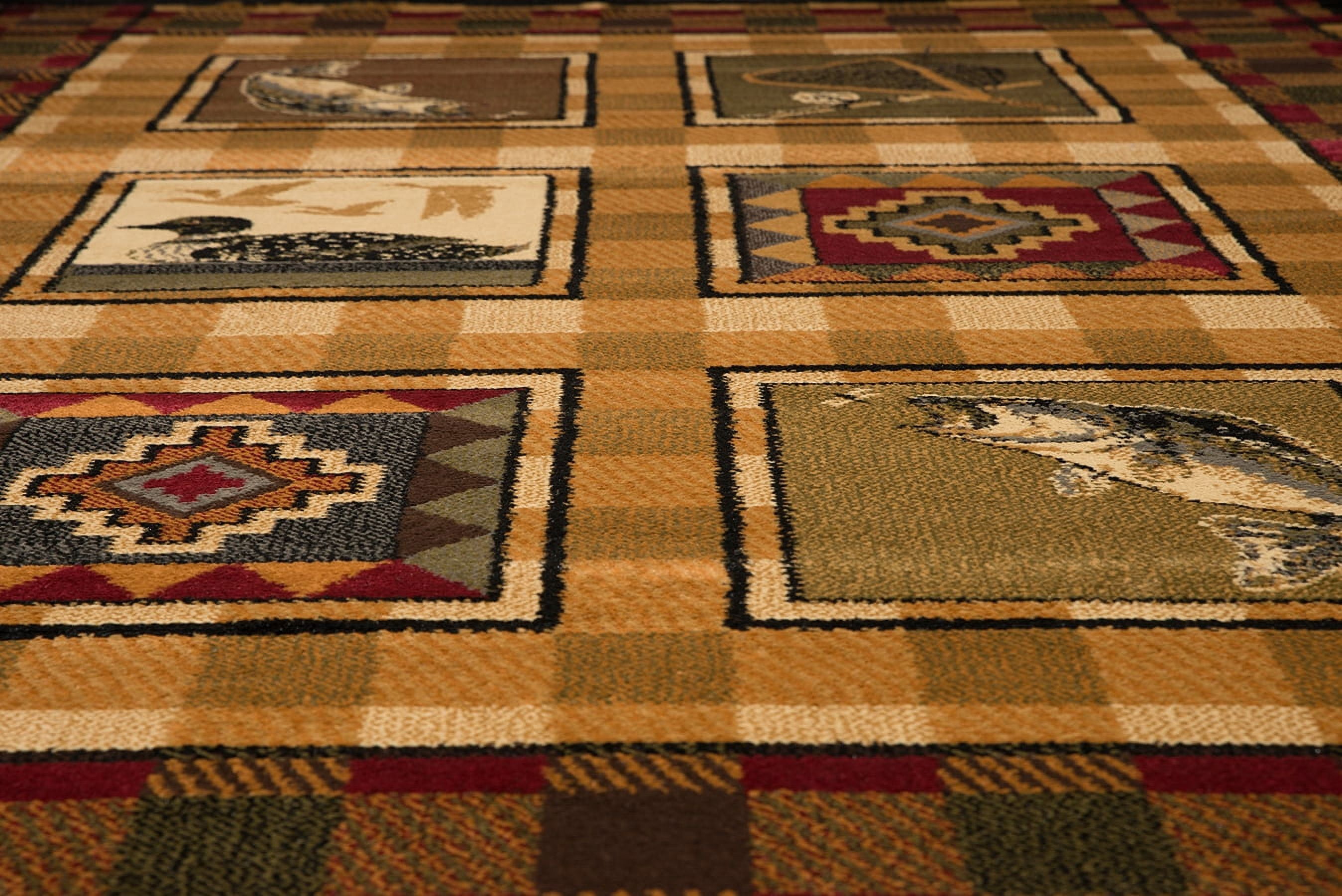 United Weavers Essence Lodge Border Multi Woven Polypropylene Area Rug