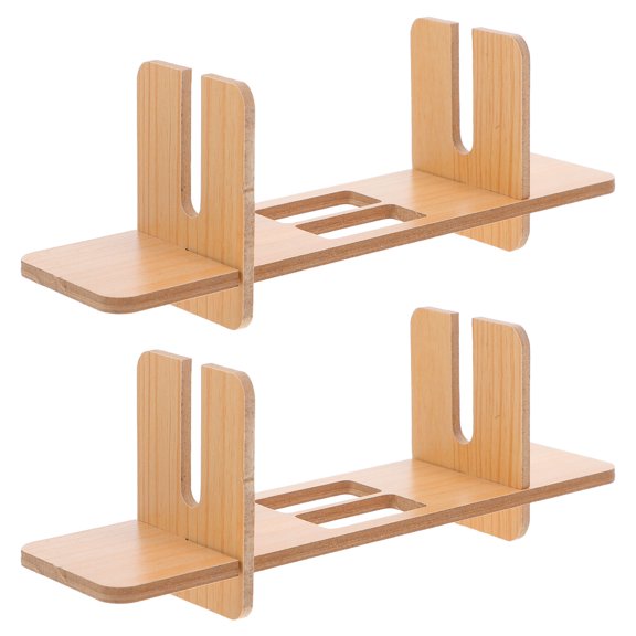 VORCOOL 2Pcs Wooden Fan Stand Brown for Home Display and Storage of Folding Fans