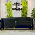 thumbnail image 4 of Modern Velvet L-Shaped 5-Seater Corner Sofa 82.2Inch with 3 Cushions for Multiple Spaces, 4 of 12