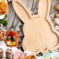 thumbnail image 6 of Moocorvic Wooden Easter Bunny Shape Candy Tray Tabletop Decorative Salad Plates for Dinner Dessert Display Easter Party Supplies,White, 6 of 7