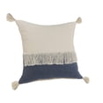 thumbnail image 3 of Laddha Home Designs Loomed Color Block Tassel Fringe Cotton Throw Pillow - 20" - Blue and Cream, 3 of 9