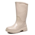 thumbnail image 1 of Botas de lluvia para mujer de tubo alto de color caramelo multicolor, botas impermeables de una pieza a prueba de lluvia, 1 of 6